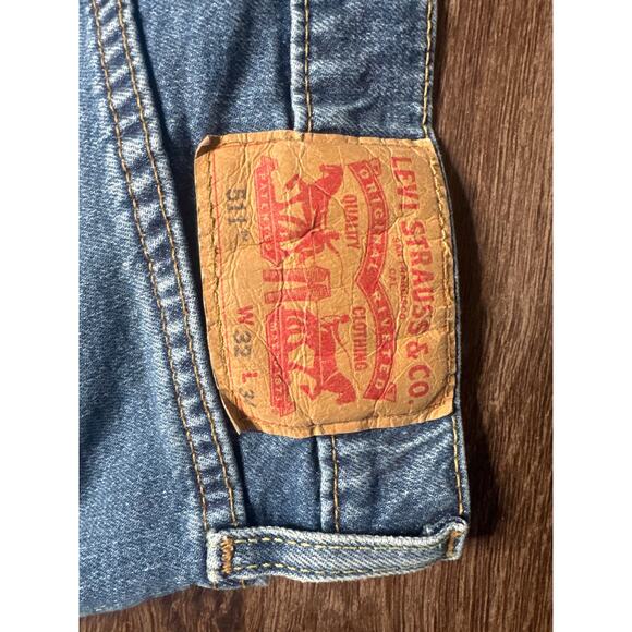 Levi’s 511 Men’s Jeans 32x34 Slim Fit Distressed Medium Wash Stretch - Picture 4 of 6